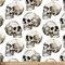 Painted Skulls White Silky Premium Fleece Fabric | By the Yard